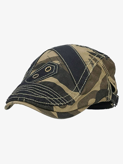 Camouflage Metal Patch Design Duckbill Forward Cap 