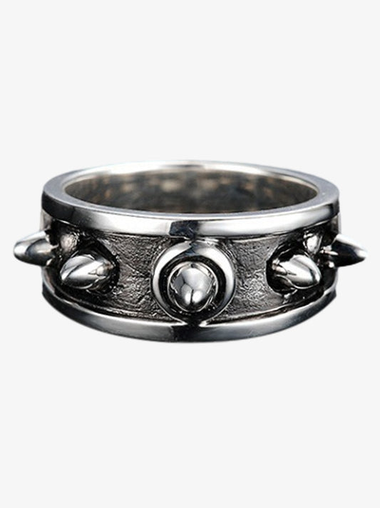 Stainless Steel Punk Spike Ring for Men and Women - Edgy Fashion Statement Jewelry with Bold Cone Studs 
