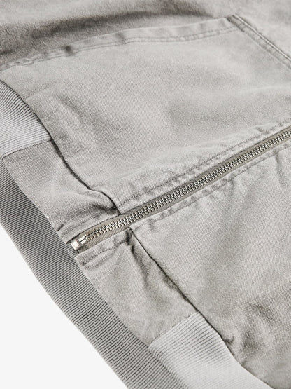 Stylish Hooded Bomber Jacket with Zippered Arm Pocket - Perfect for Casual and Outdoor Wear 