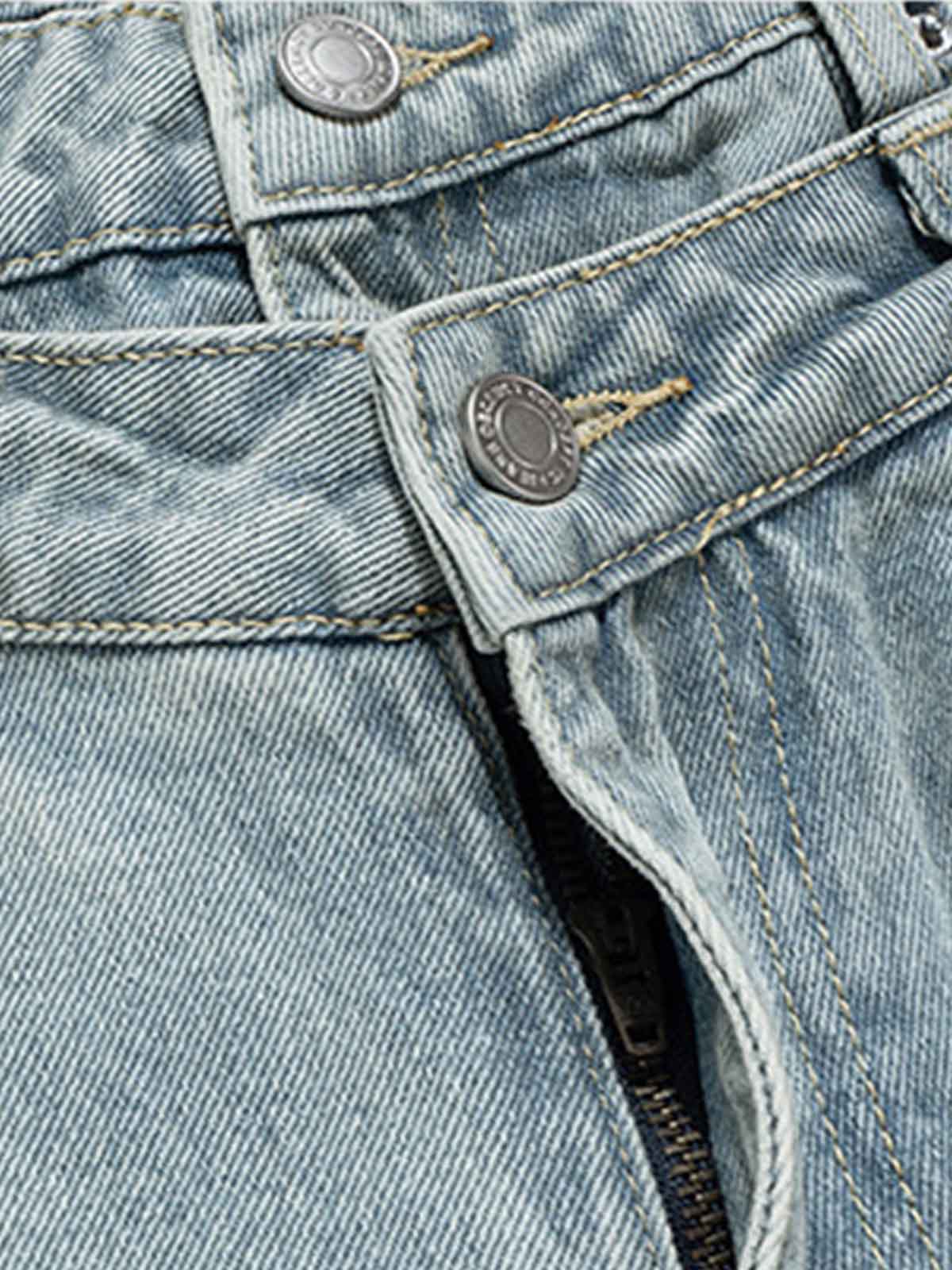 Light Wash Denim Wide Leg Cropped Pants High Waist Fashion Streetwear Style?