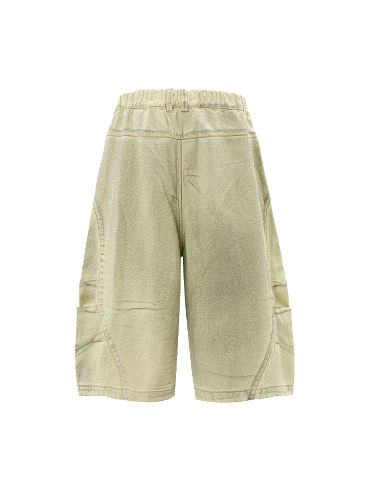 Washed Print Baggy Denim Shorts - 2375 