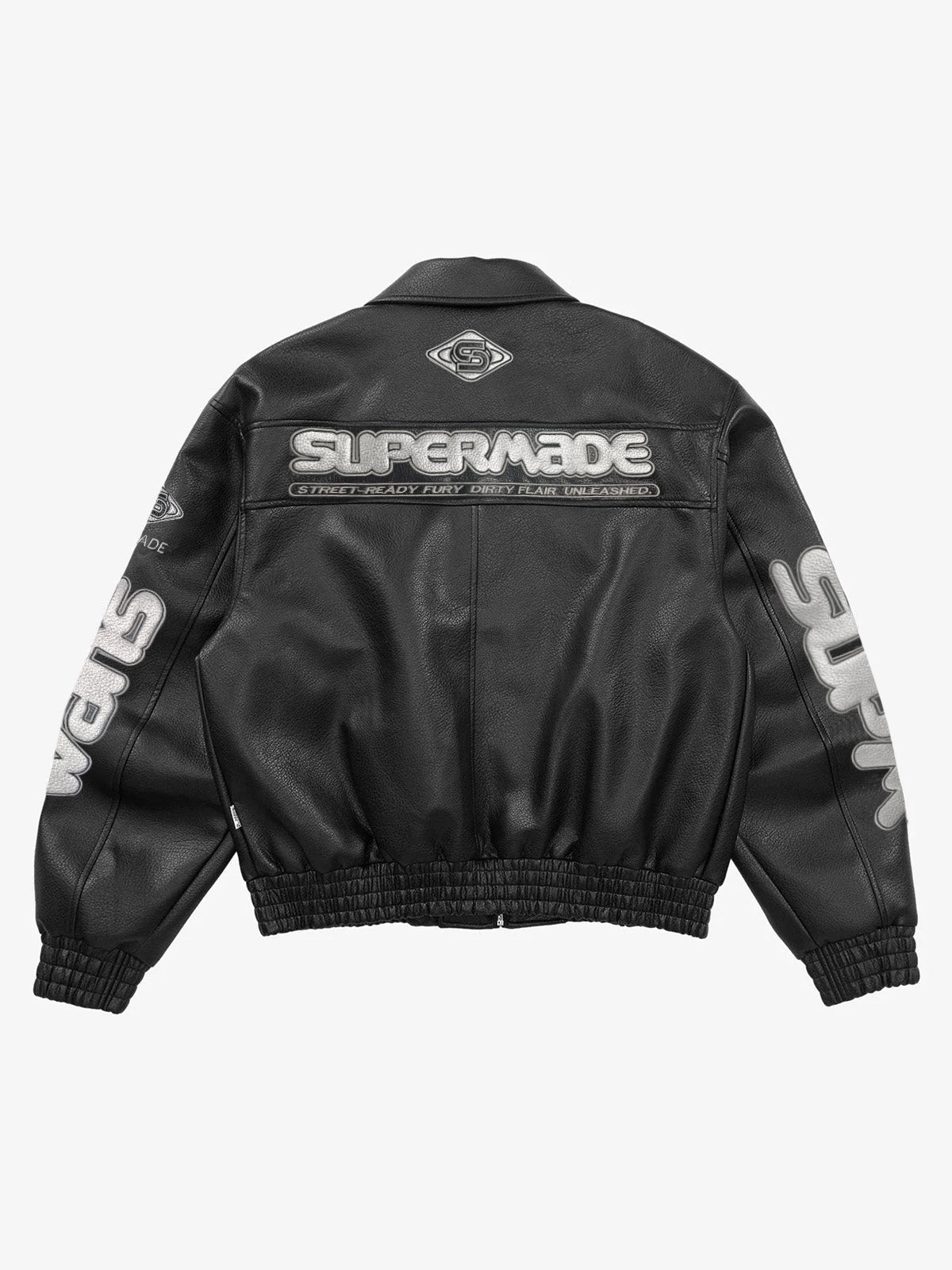 Faux Leather Vintage Street Black Air Jacket - 1821