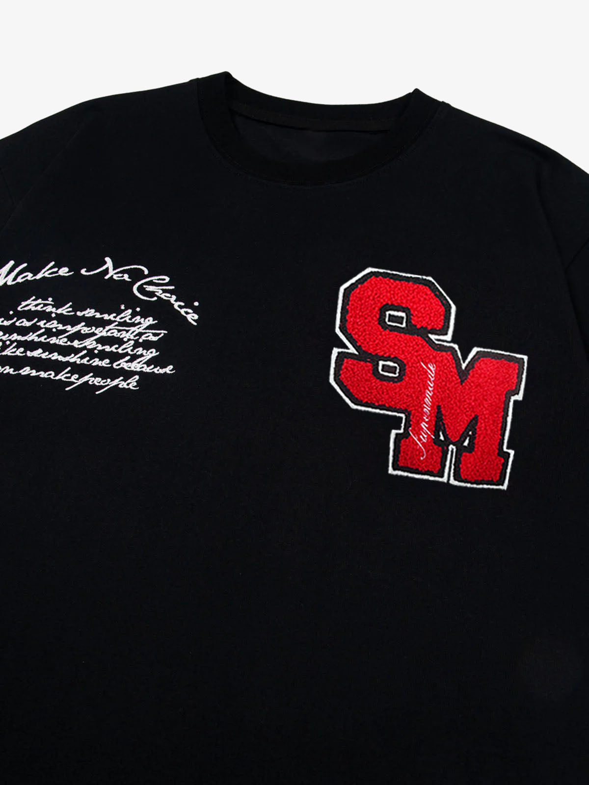 Retro Motorcycle Style Heavy Patch Embroidered T-shirt 