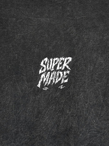 Distressed Graphic Bold Angel Wings Design Hoodie 