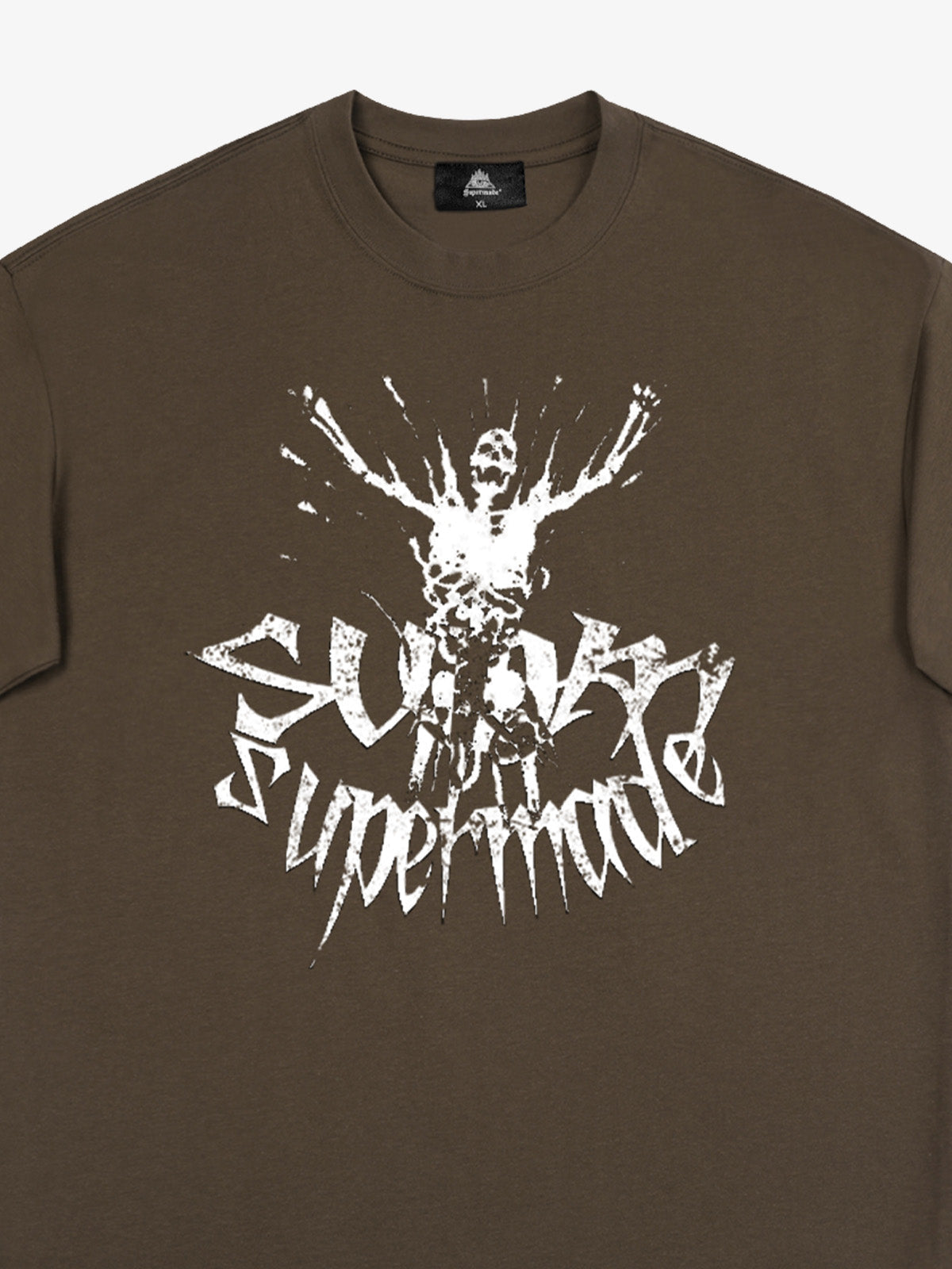 THE SUPERMADE TRENDY STREET OLD-FASHIONER SKULL PRINT T-SHIRT 