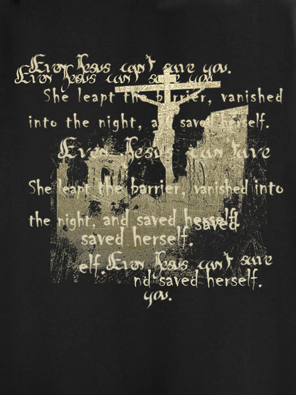 THE SUPERMADE  Vintage-Style Graphic T-Shirt with Inspirational Text and Cross Design 