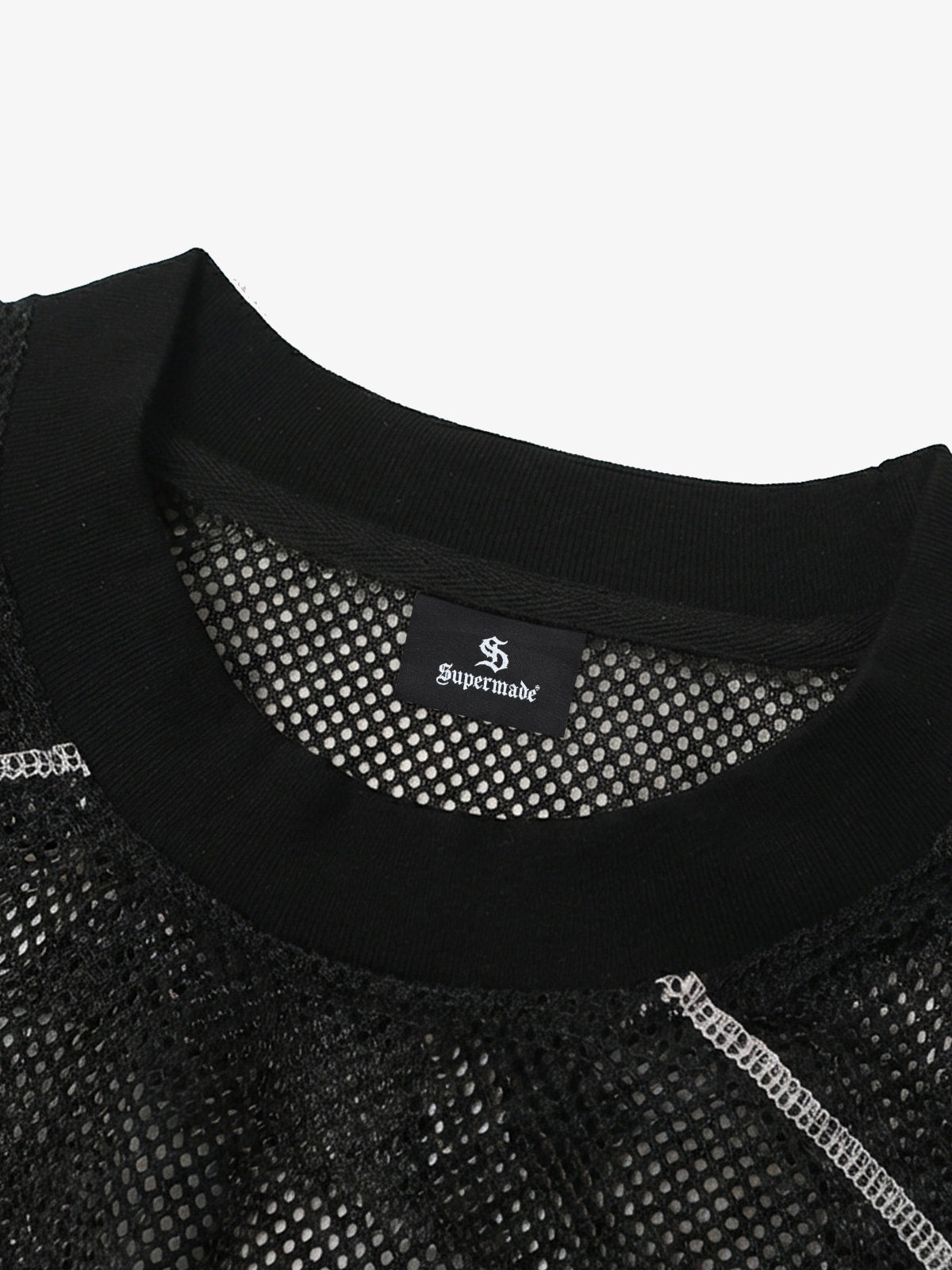 Mesh Jersey T-Shirt with Red Number 03 Print and Stitched Details?