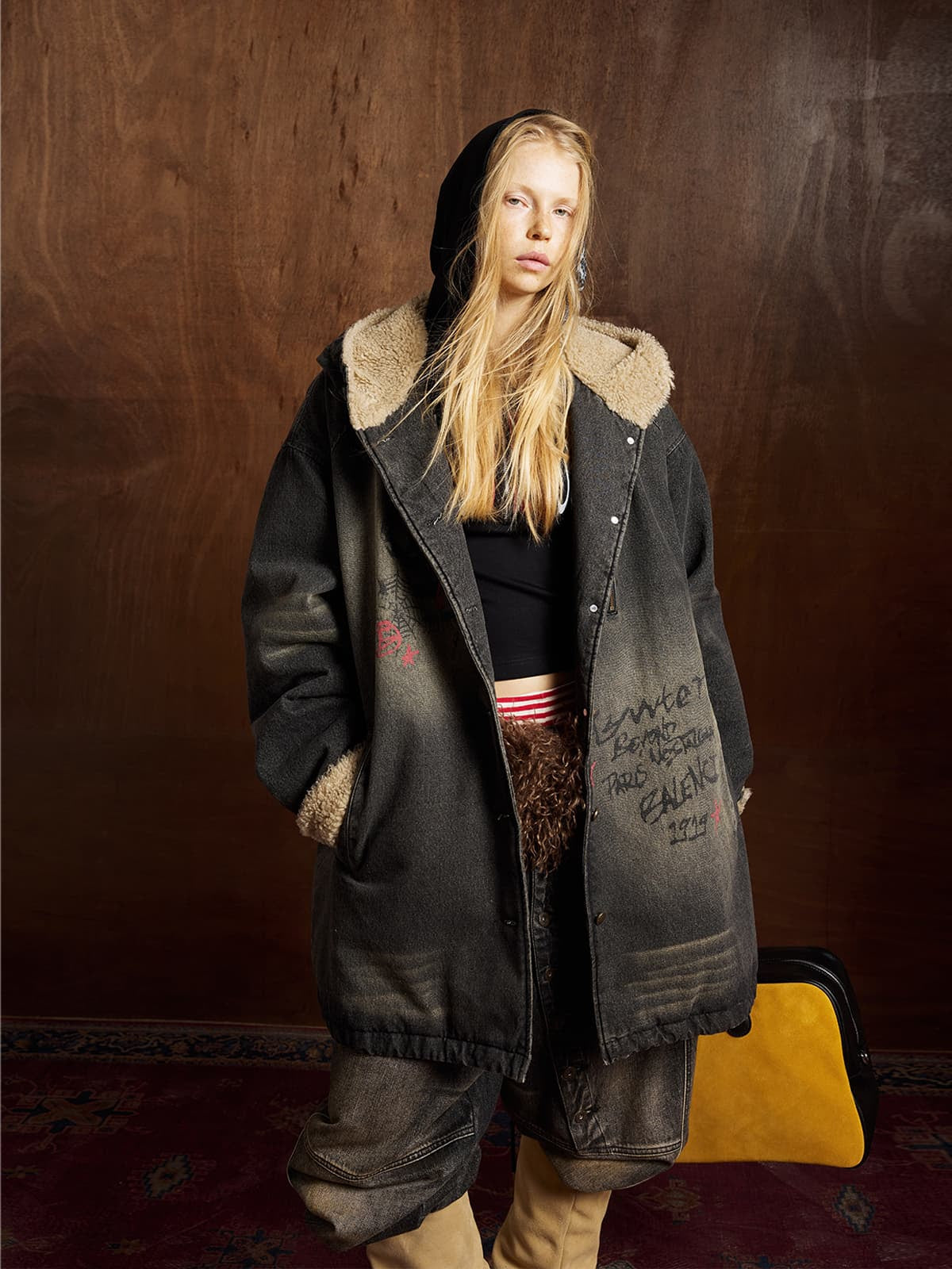 Winter-Ready Corduroy Jacket with Faux Fur Trim for Men 