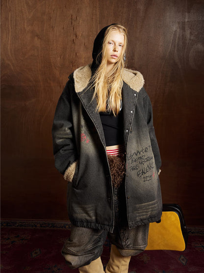 Winter-Ready Corduroy Jacket with Faux Fur Trim for Men 