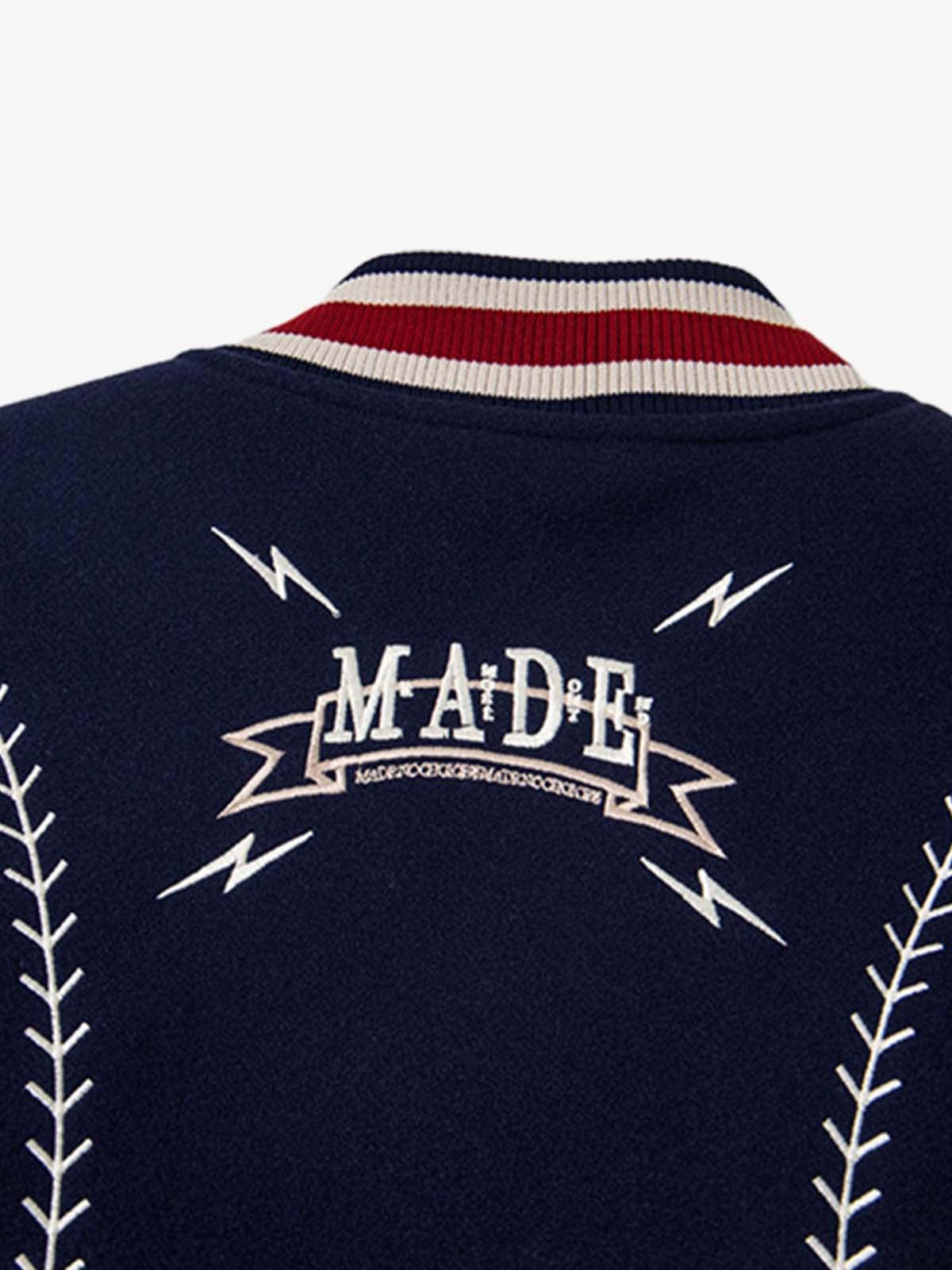 Baseball Stitch Embroidered Varsity Jacket