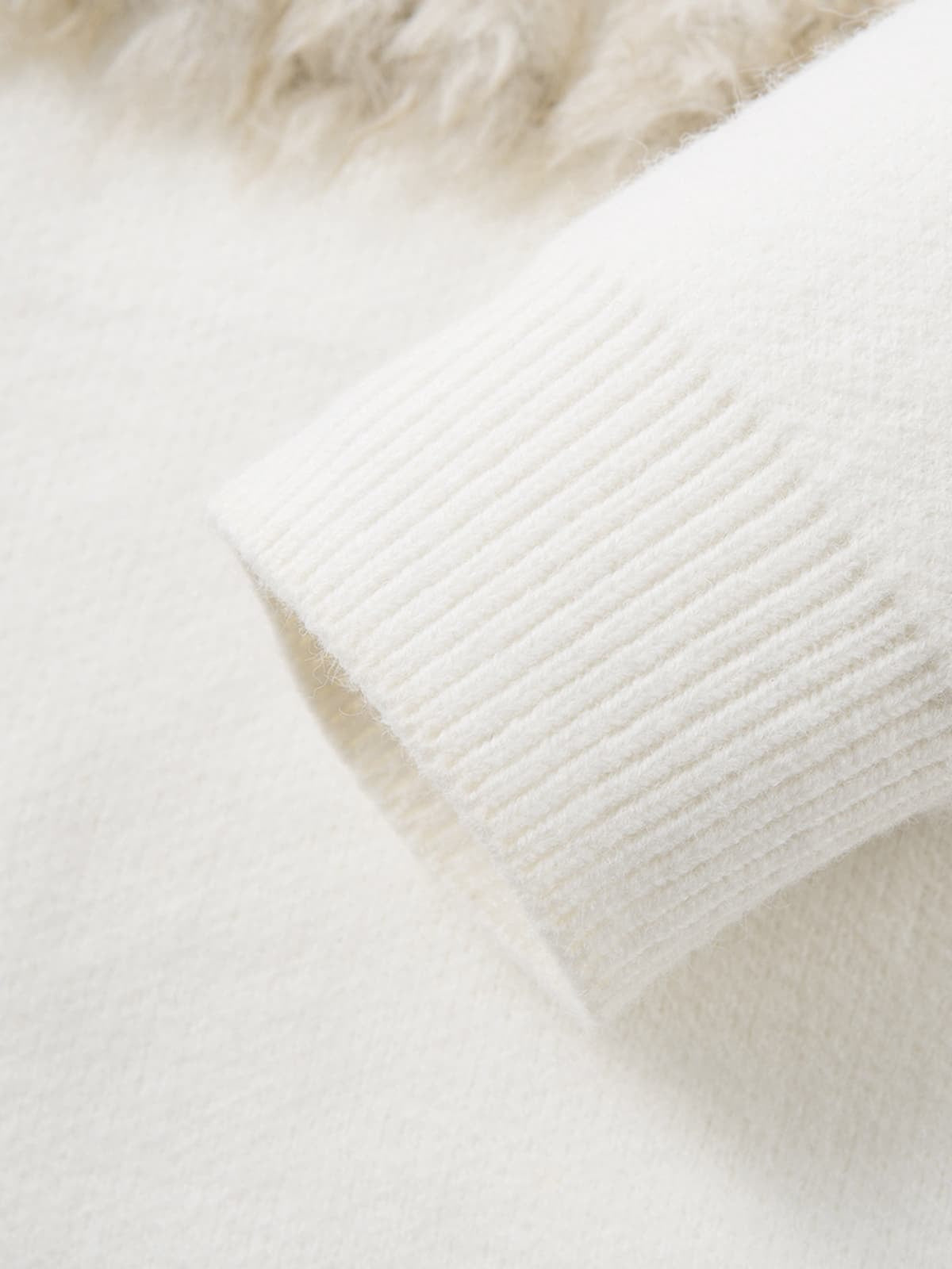 Fuzzy Letter Detail Sweater for Cozy Elegance 