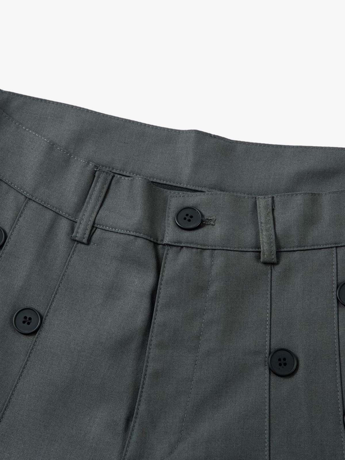 Thesupermade Double-Button Design Pleated Suit Casual Pants 