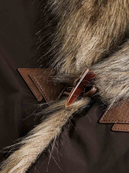 Fur Toggle Puffer Jacket