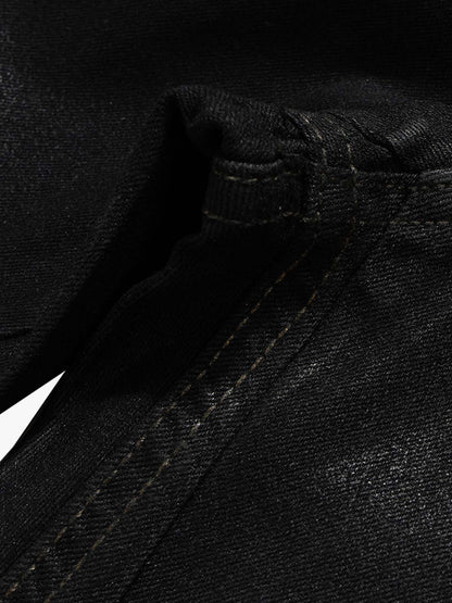 Stylish Black Lace-Up Wide-Leg Jeans for Women - Perfect for Casual and Fashionable Looks 