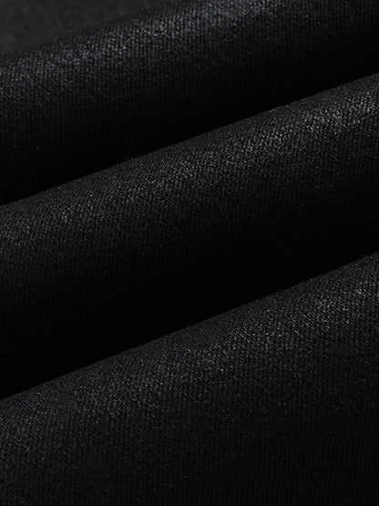 Stylish Black Lace-Up Wide-Leg Jeans for Women - Perfect for Casual and Fashionable Looks 