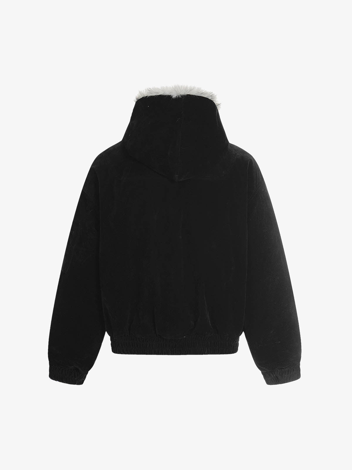 Fur Collar Suede Toggle Closure Padded Bomber Jacket