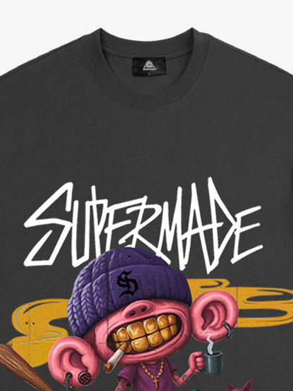 Thesupermade Cartoon Graffiti Trendy Weird Kid T-shirt 