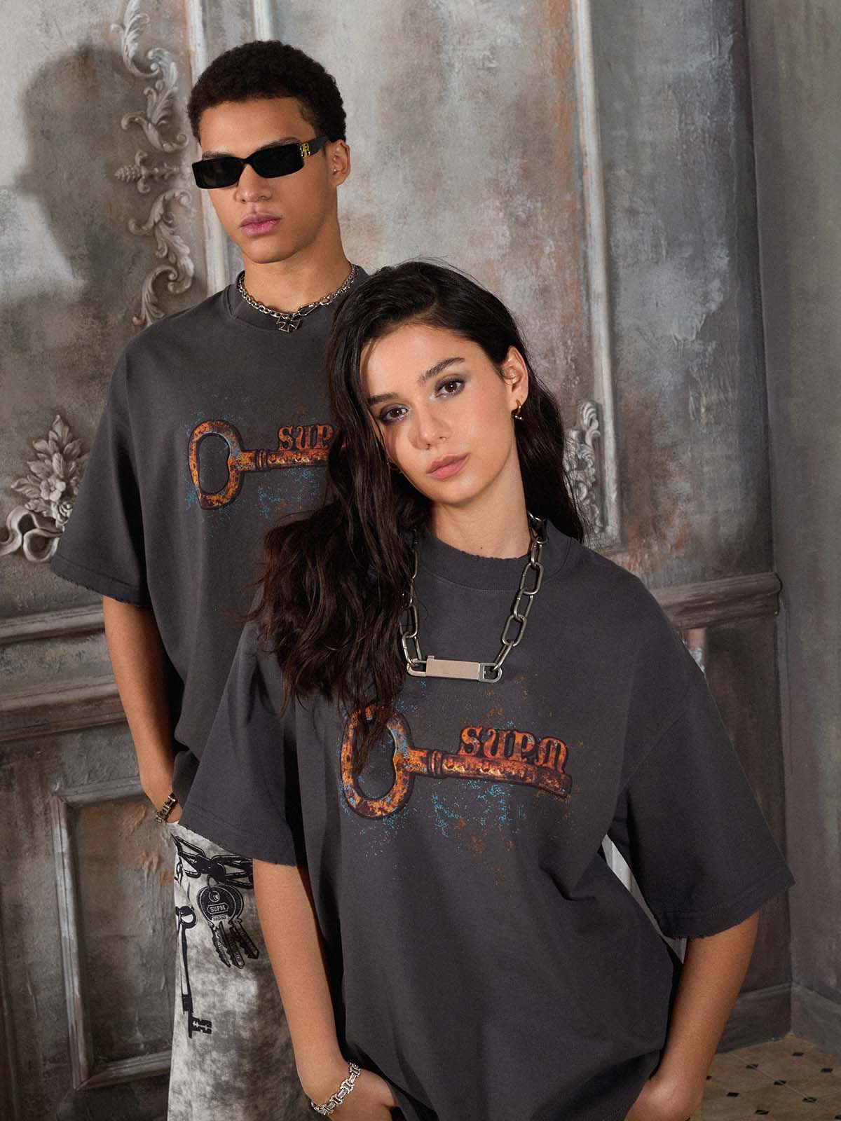 Supermade Rusty Metal Key Print T-Shirt?