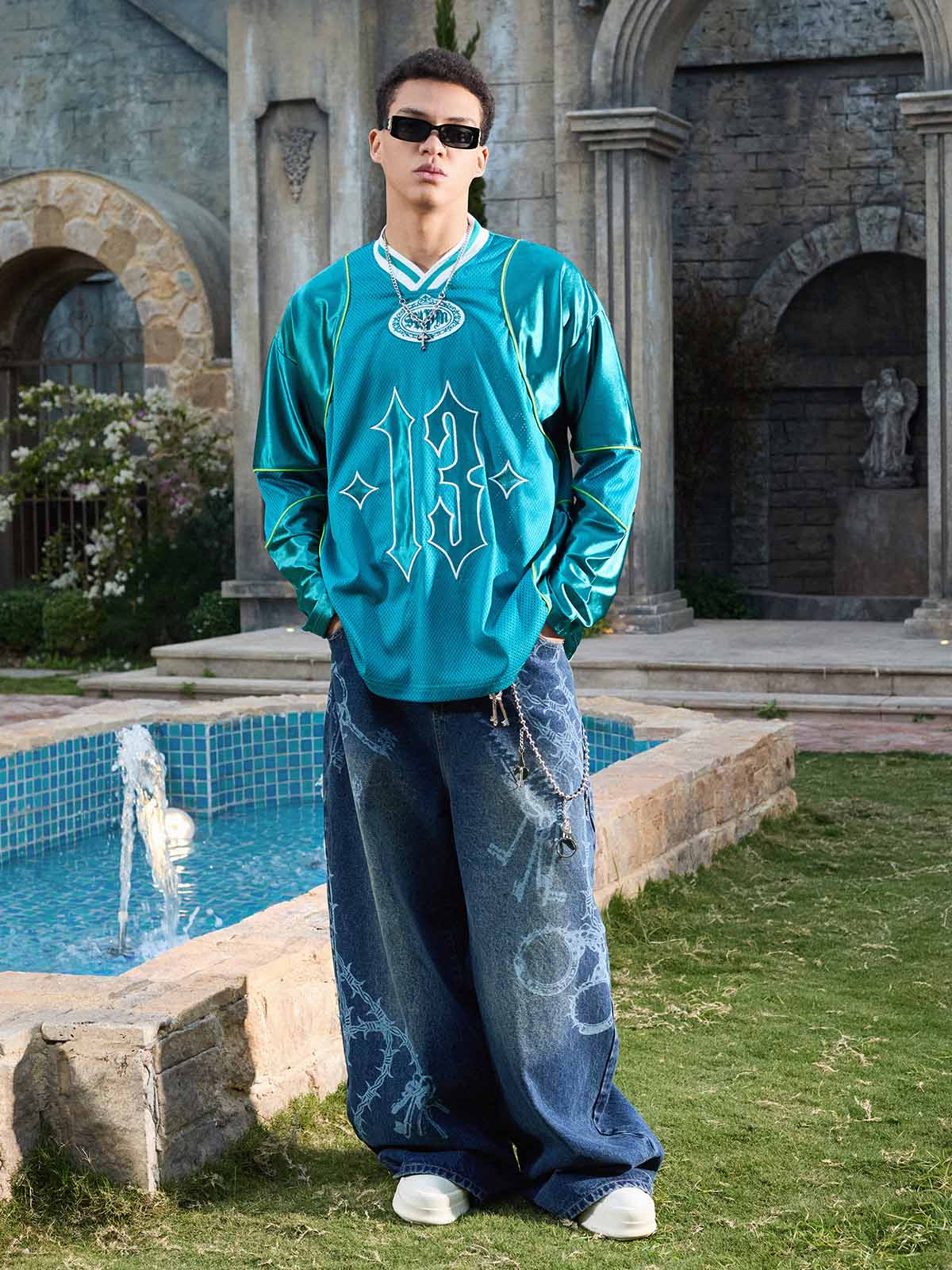 Supermade American Gothic Font Satin Mesh Jersey?