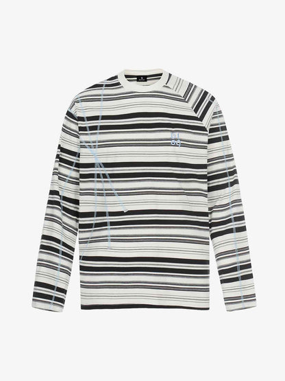 Color Block Striped Embroidered Long Sleeve T-Shirt