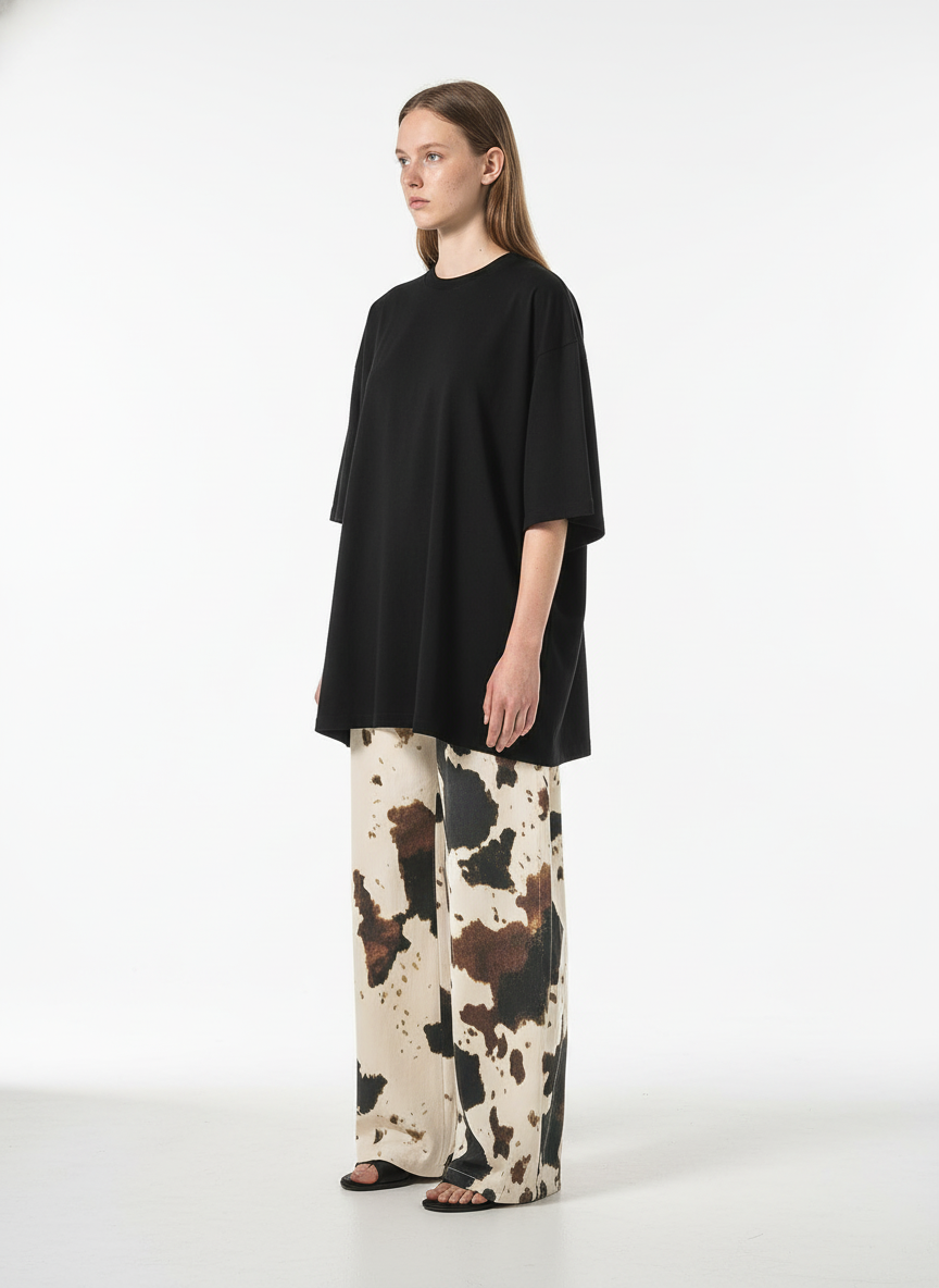 Retro Ink Splash Tie-Dye Barrel Jeans