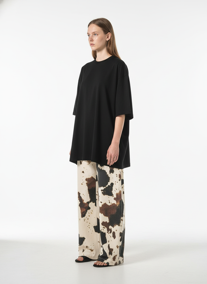 Retro Ink Splash Tie-Dye Barrel Jeans