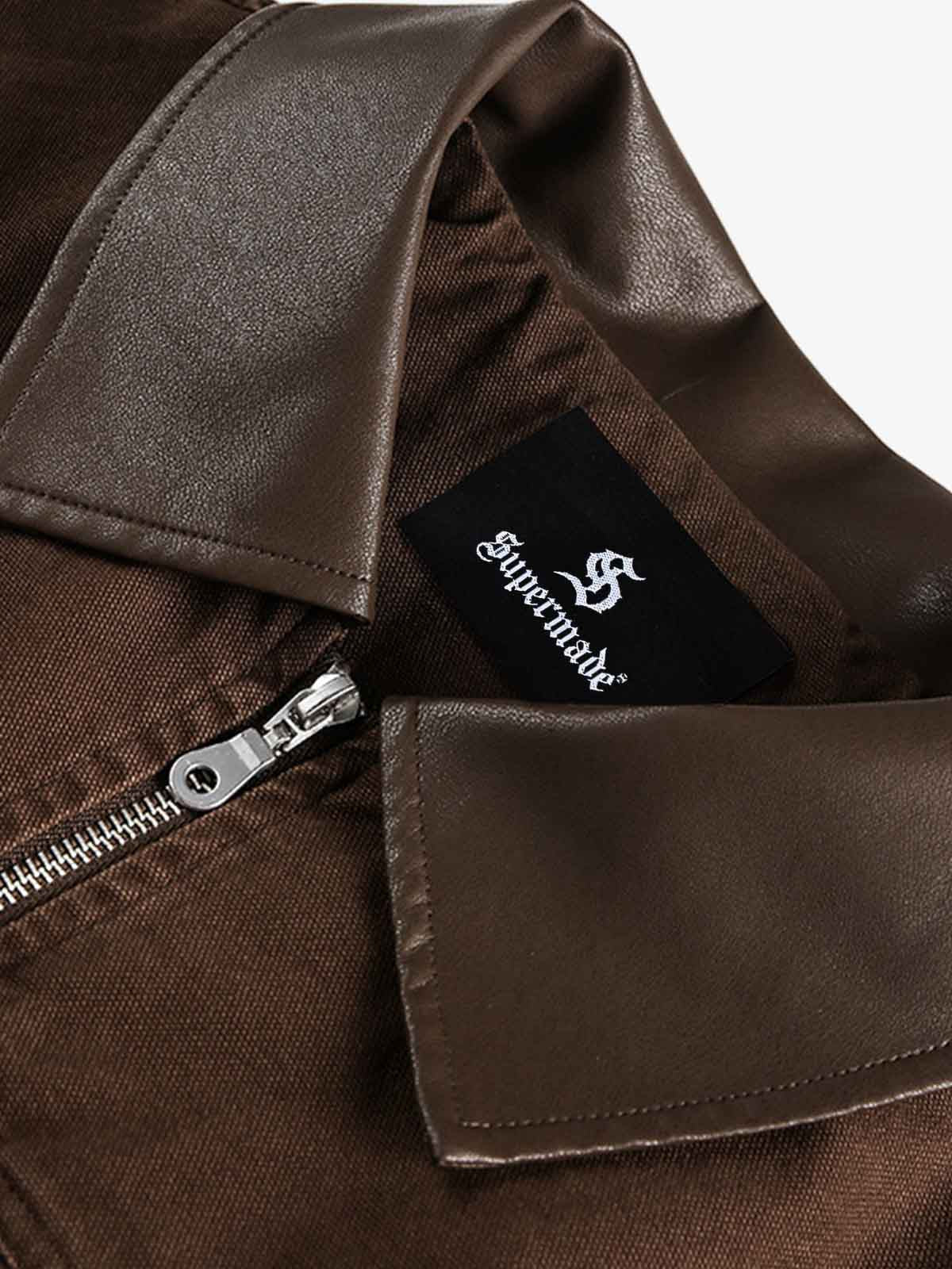 Retro Panelled Utility Multi Pocket Zip Up Bomber Jacket