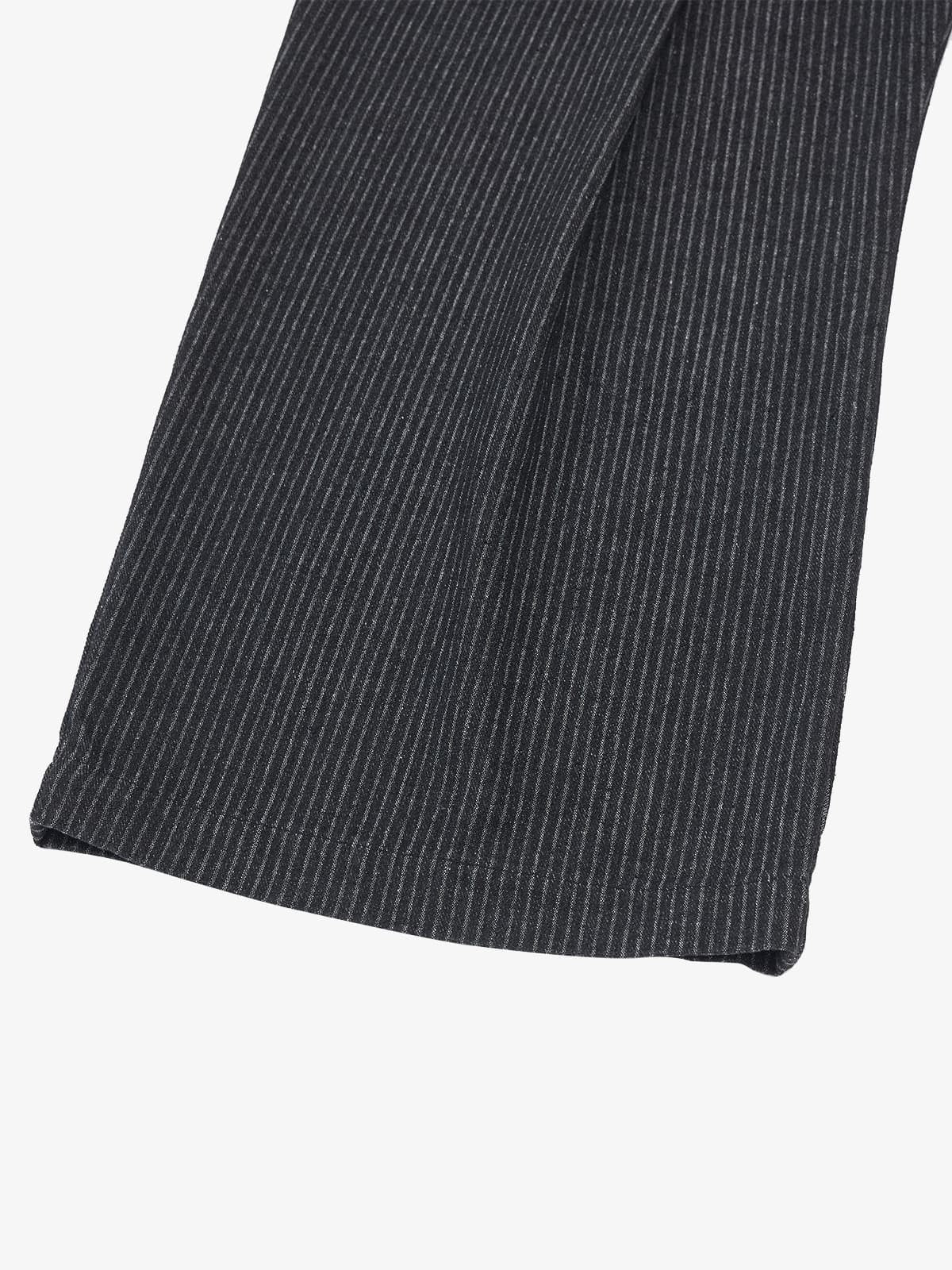 Vintage Pinstripe Pleated Wide-Leg Barrel Pants