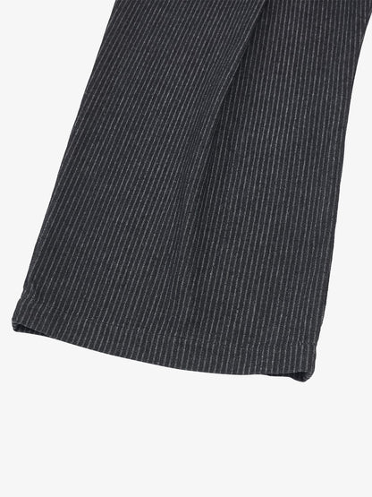 Vintage Pinstripe Pleated Wide-Leg Barrel Pants