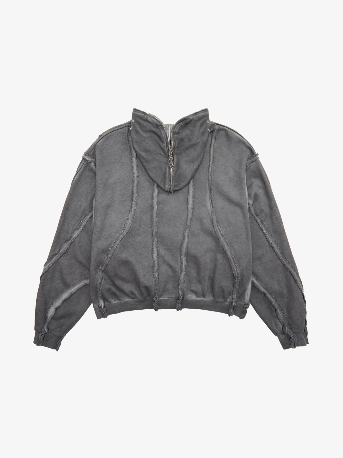 Thesupermade Heavy Washed Distressed Full Zip Hoodie - 2057 