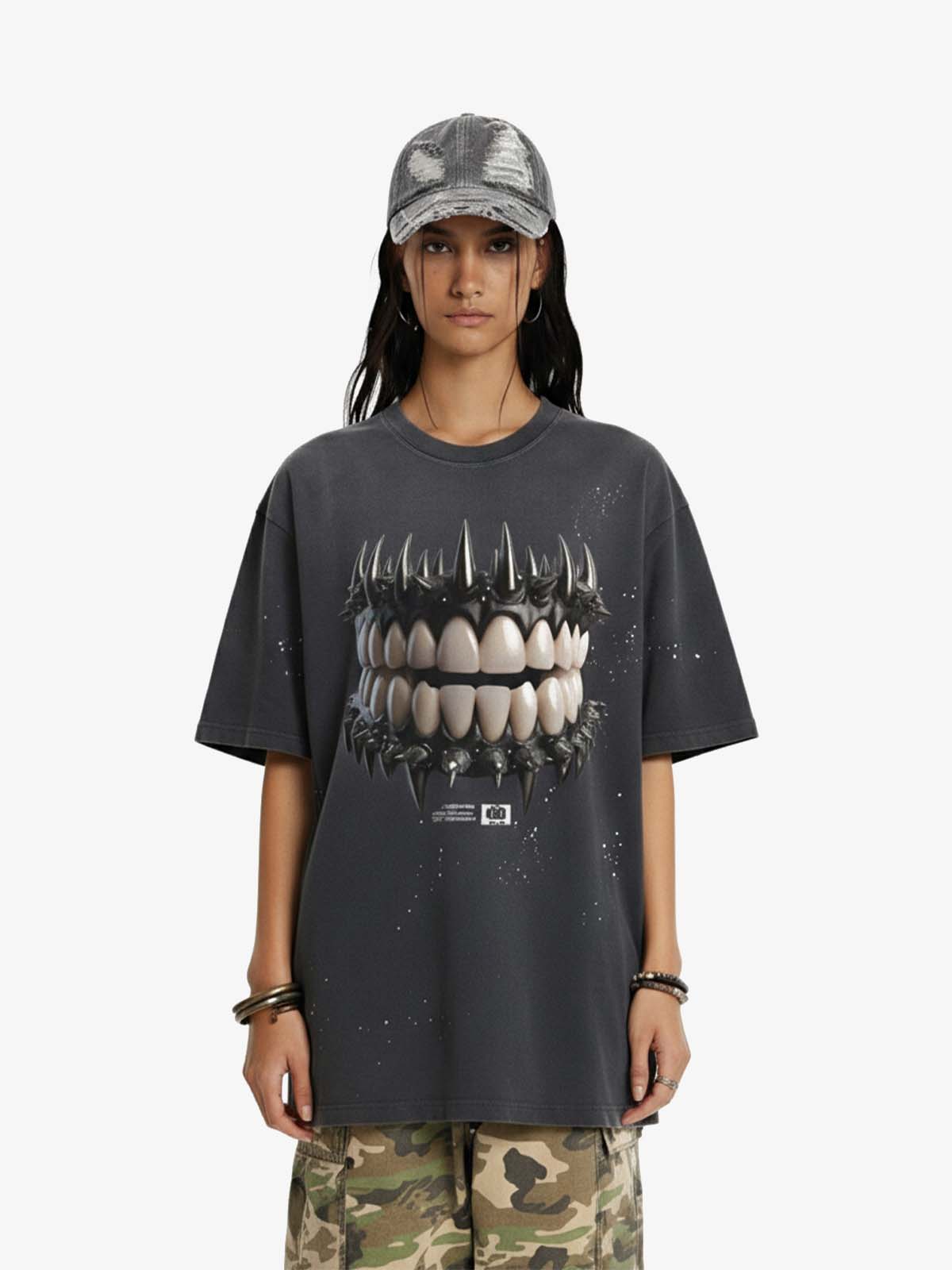 Spiked Teeth Graphic T-Shirt