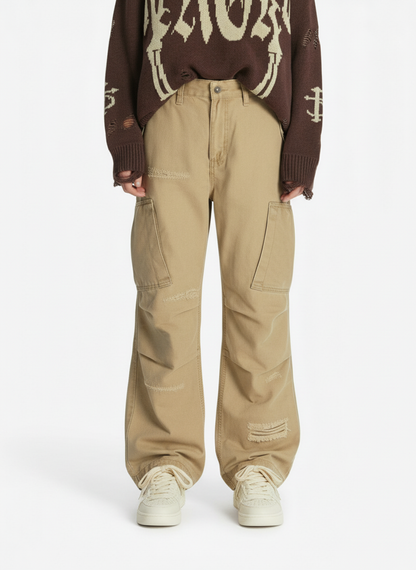 High Street Letter Jacquard Ripped Tassel Sweater