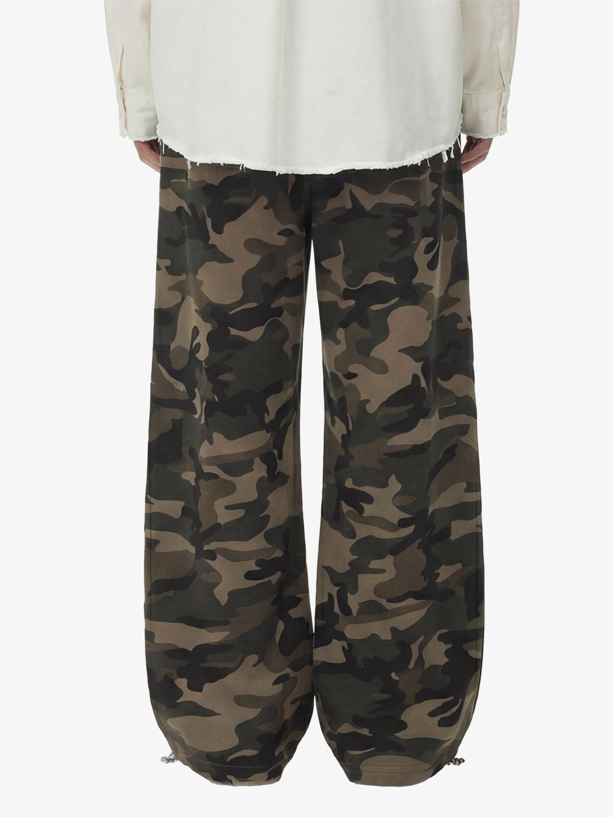 Retro Patchwork Embroidered Camouflage Barrel Pants