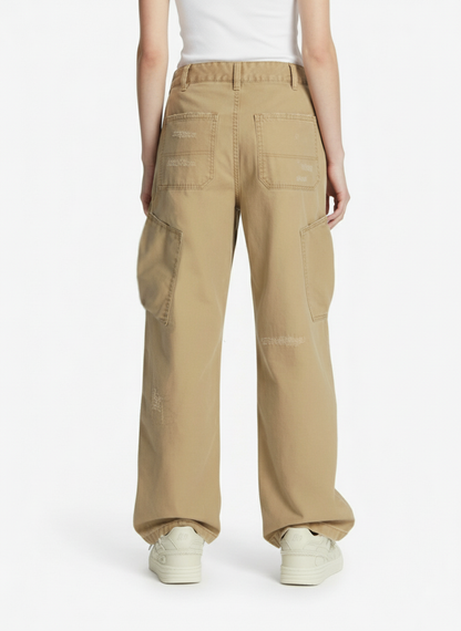 High Street Letter Jacquard Ripped Tassel Sweater