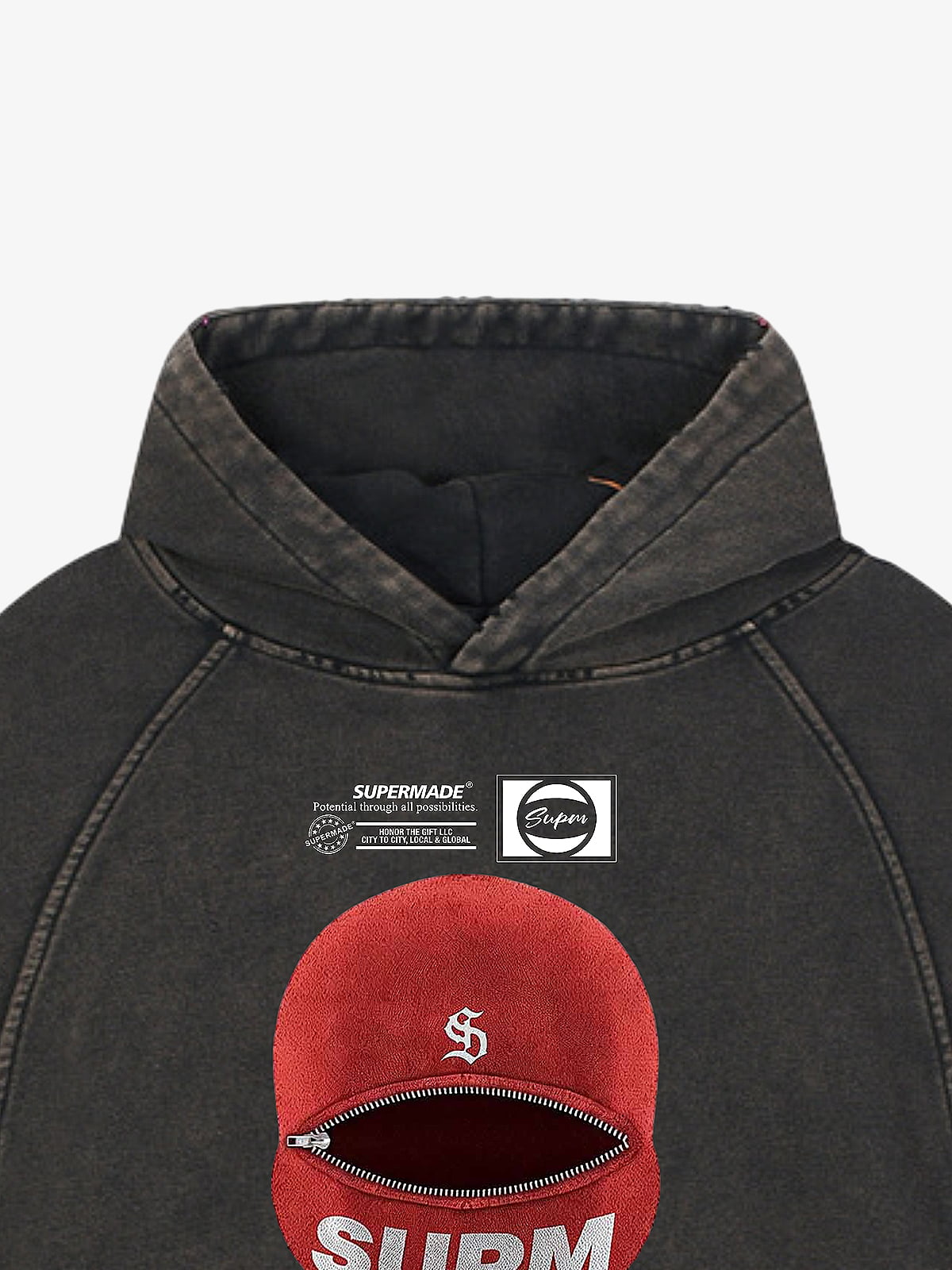 Oversized Snake Graphic Hoodie with Bold Print Design 