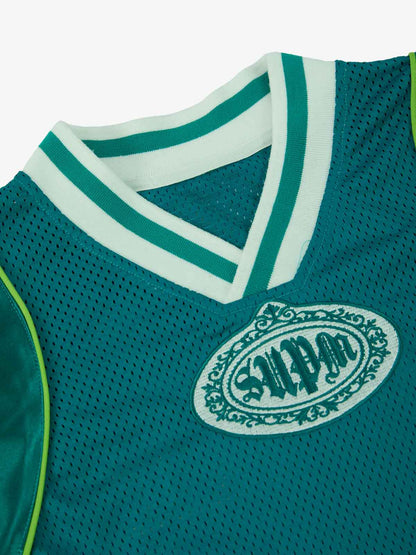 Supermade American Gothic Font Satin Mesh Jersey?