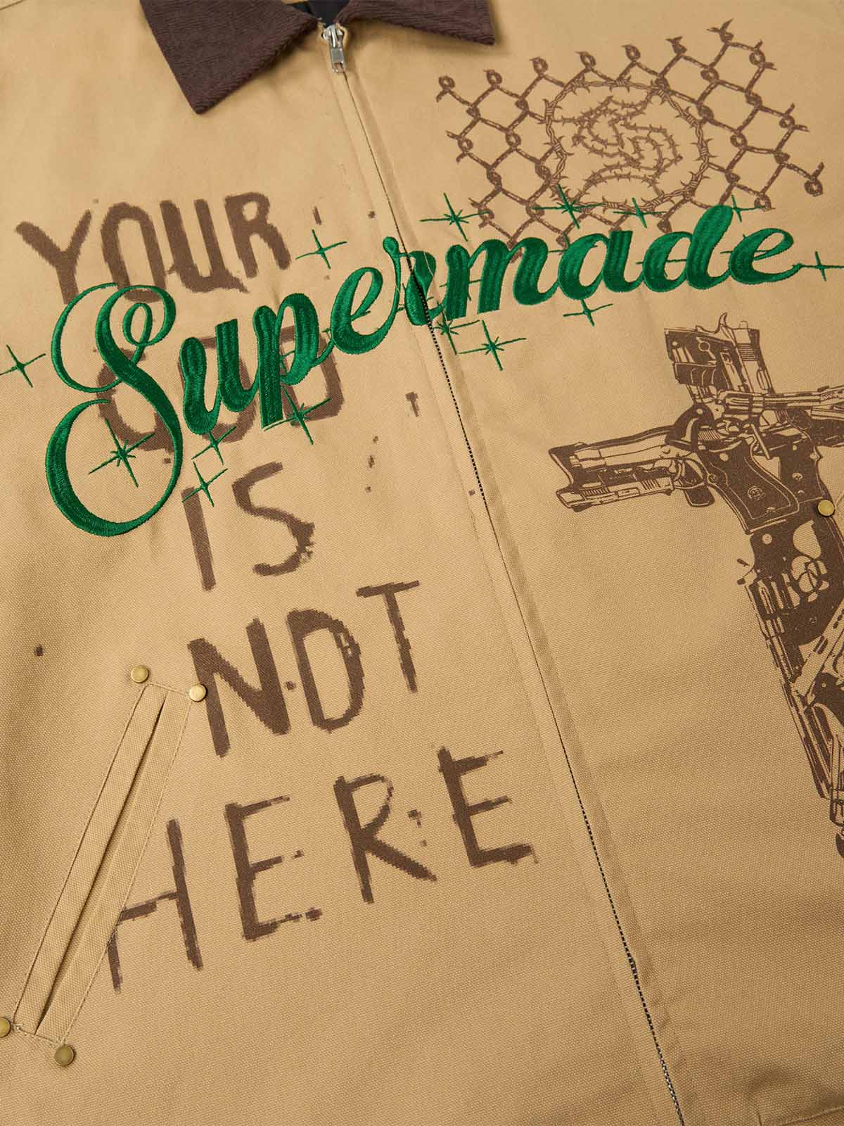 Supermade Retro Slogan Embroidered Canvas Set 