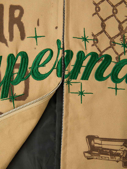 Supermade Retro Slogan Embroidered Canvas Set 