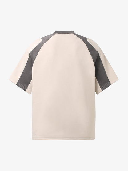 Suede-Touch Embroidered Sport Color-Block T-Shirt