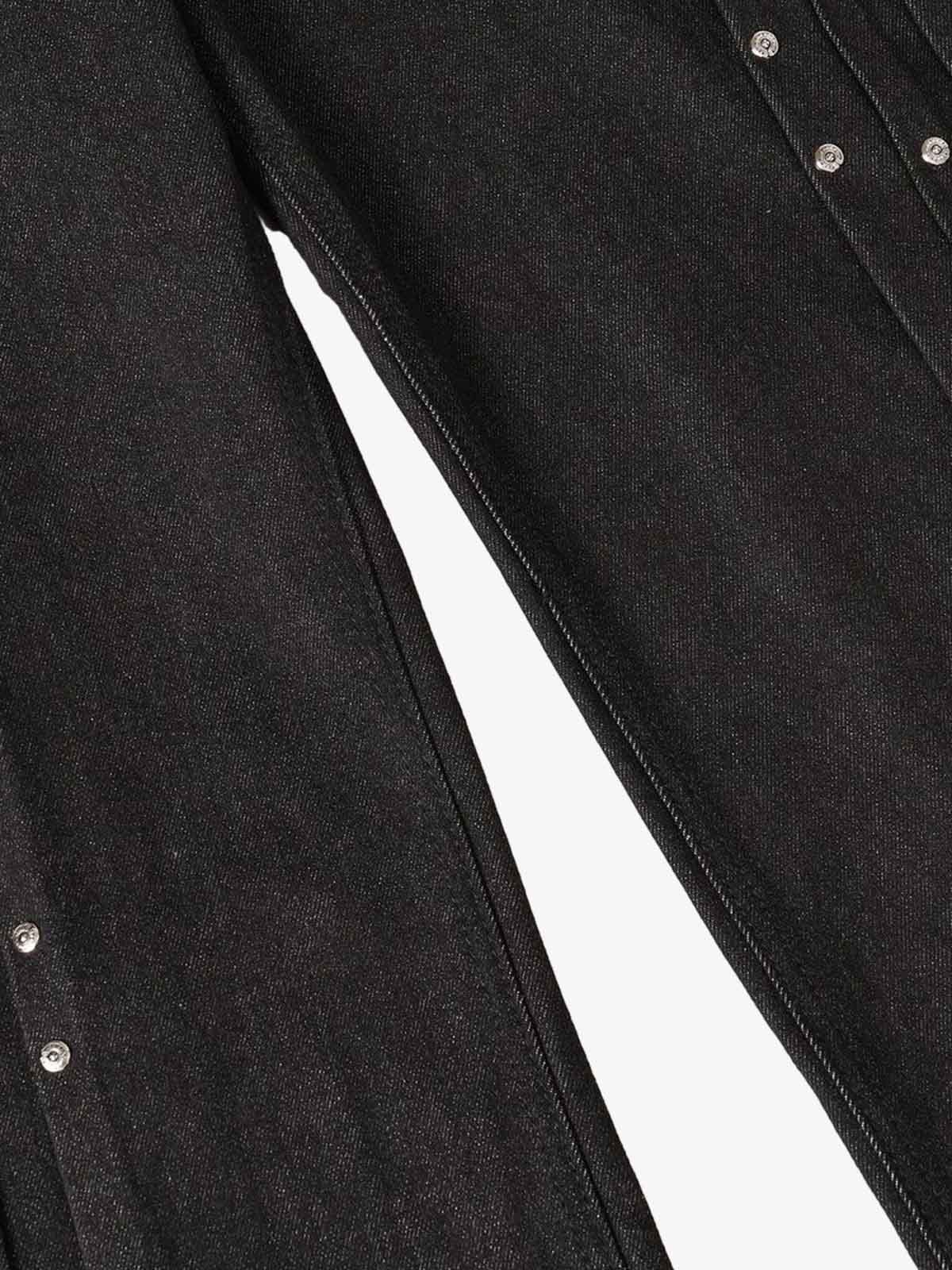 Studded Pleat Wide Leg Denim Jeans