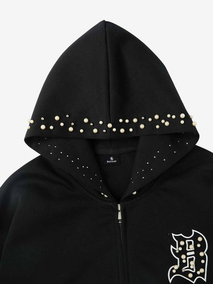 Supermade Pearl Embellished Zip Up Set