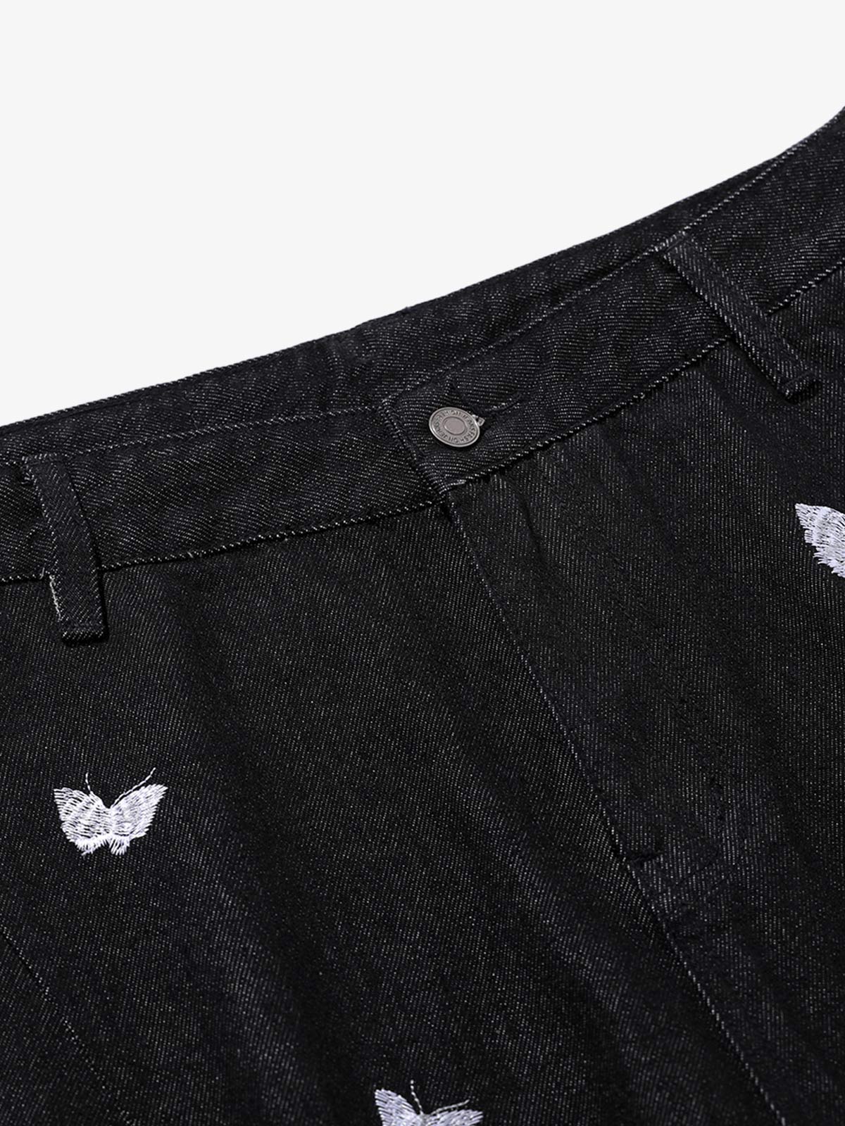 Butterfly Embroidered Scimitar Jeans 