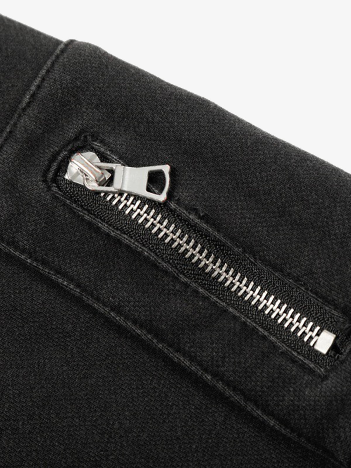 Cotton Blend Punk Style Hooded Zip-Up Sweatshirt with Studs and Pockets?