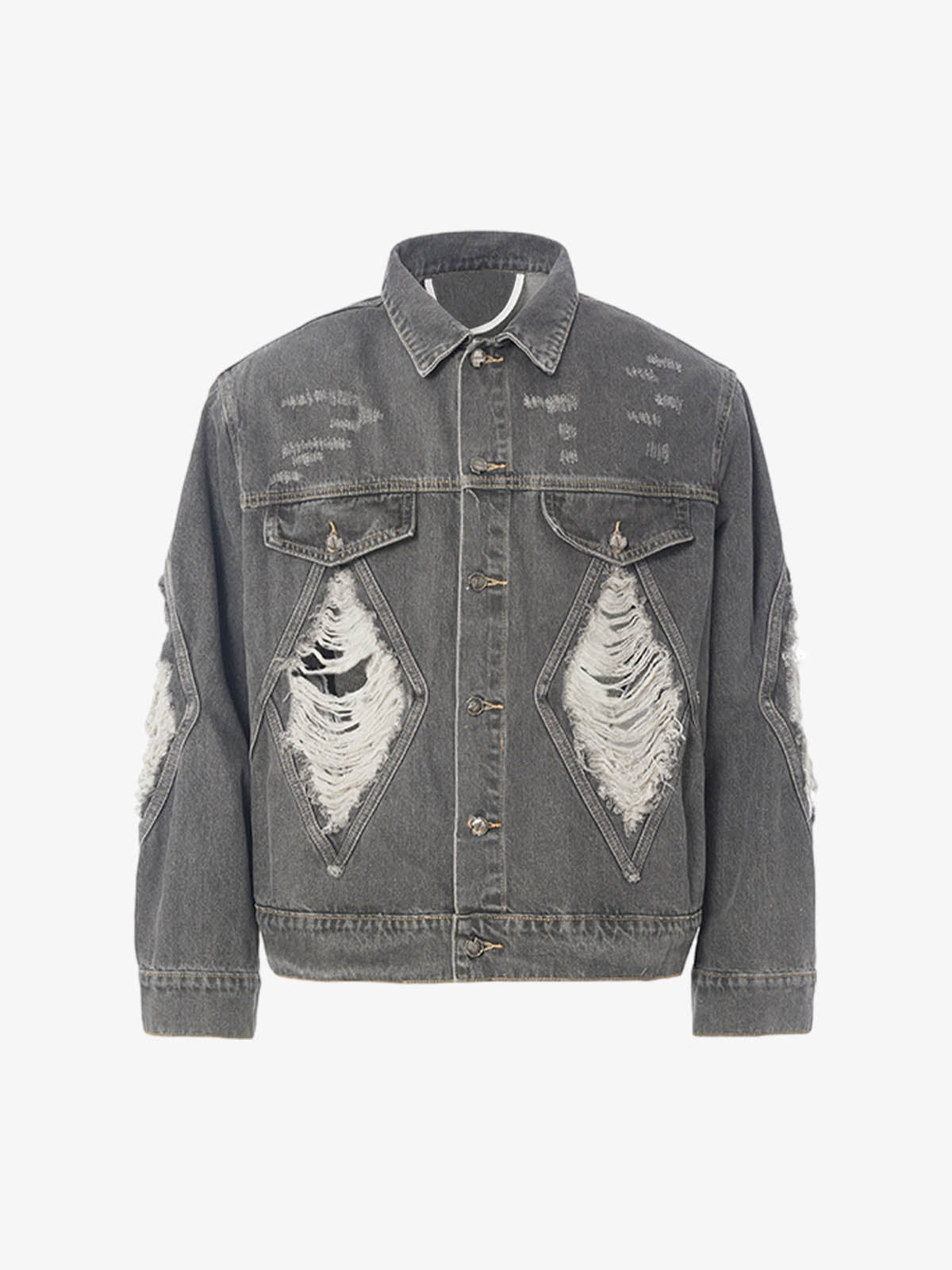 Retro Washed Distressed Denim Jacket 