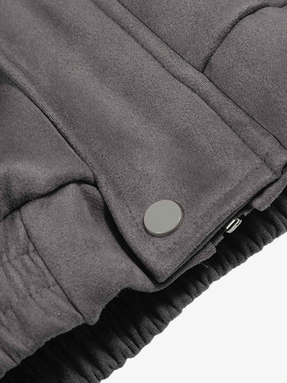 Faux Fur Collar Patchwork Embroidered Quilted Jacket