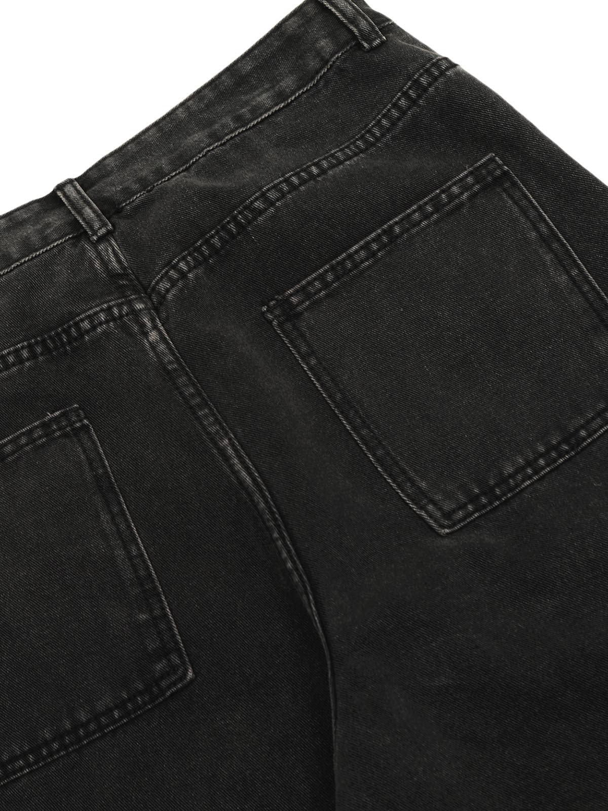 Washed Distressed Multi-pocket Straight Cargo Jeans 