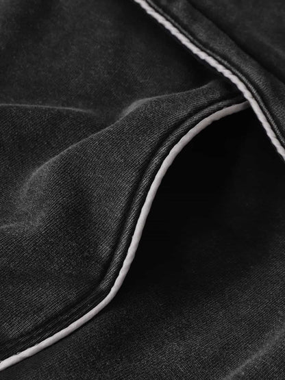 Retro Deconstructed Patchwork Washed Hoodie 