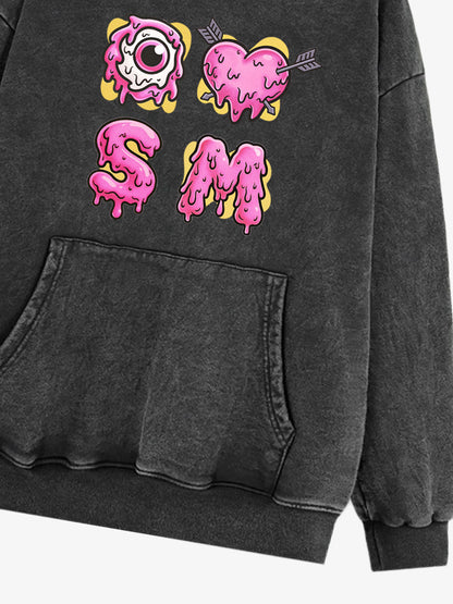 Dripping Heart & Eye Graphic Hoodie for Trendy Looks 