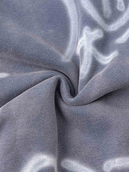 Street Graffiti Spray Print Zip Up Hoodie 