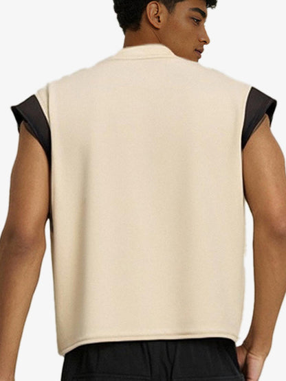 340G Cotton Sleeveless Graphic Tank Top for Men with Bold Streetwear Print and Customizable Design 